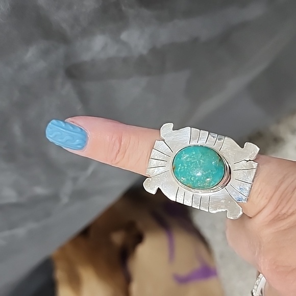 Turquoise and sterling silver ring - Picture 3 of 4